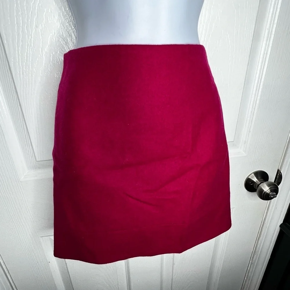 Vtg J. Crew Women’s 4 Hot Pink Wool A-Line Classic Mini Skirt S